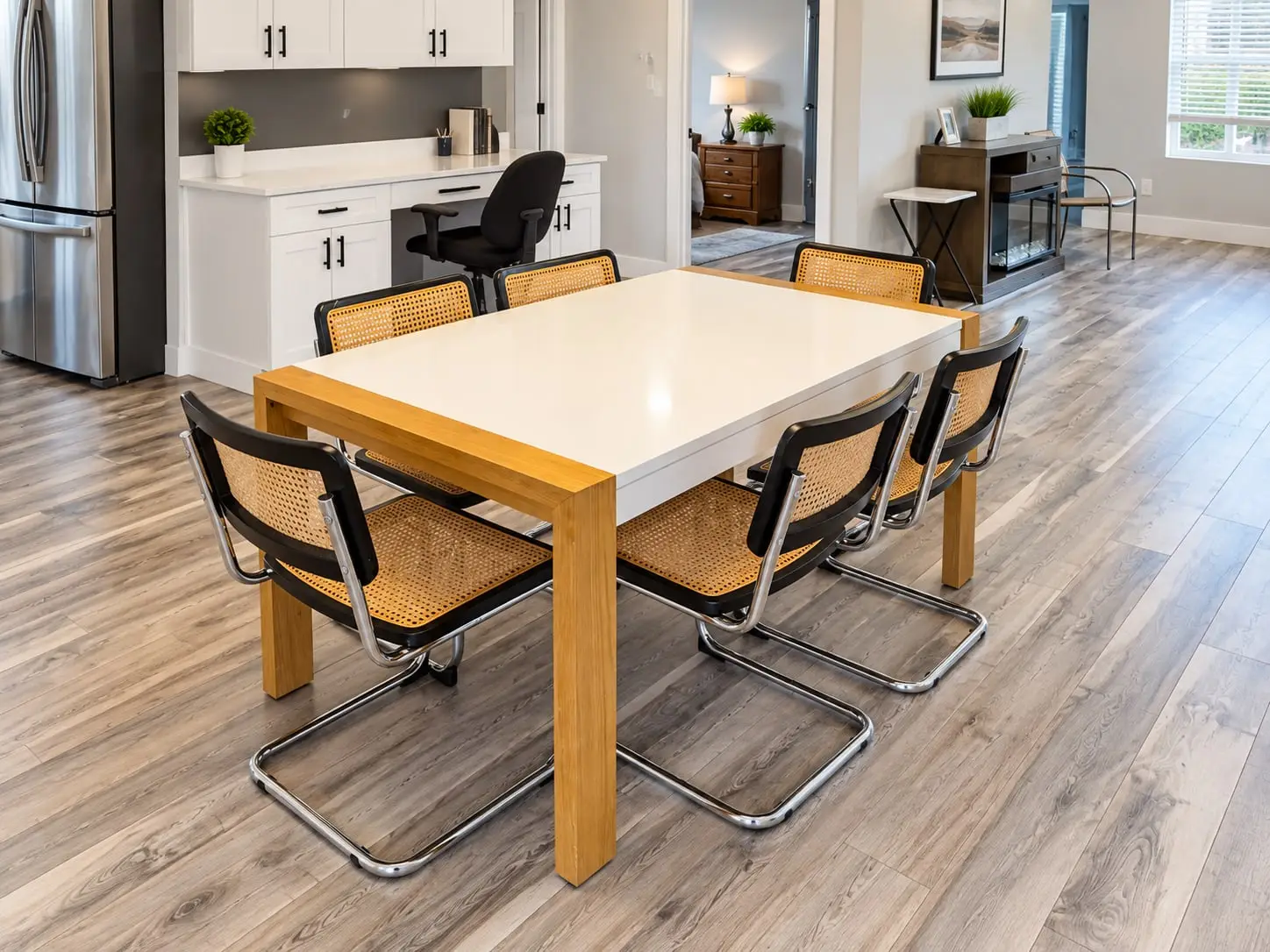 Dining table and chairs near the kitchen
